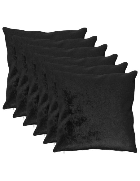 Federa 6 pcs HEERLEN Nero 70 x 70 cm Flanella