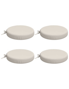 Cuscini per Sedia in 4 Pezzi SOEST 4 pz 100% Poliestere Bianco 2