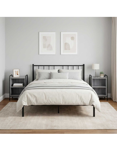 Armadio da Notte 2 pz Sonoma grigio 40 x 30 x 60 cm