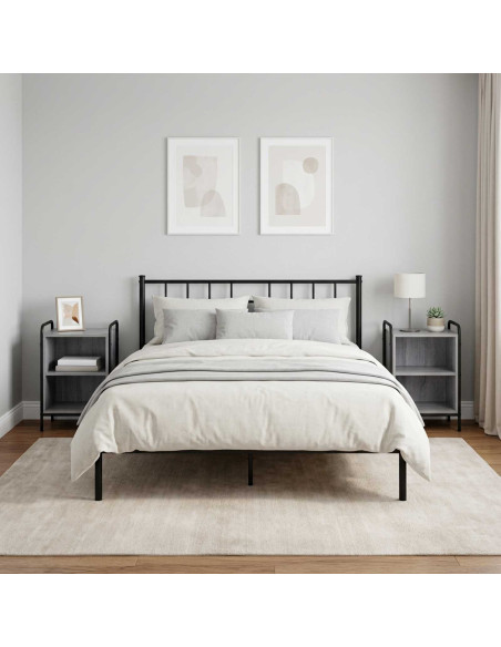 Armadio da Notte 2 pz Sonoma grigio 40 x 30 x 60 cm