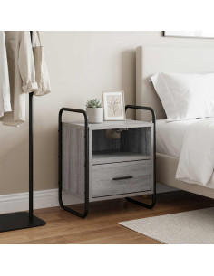 Mobiletto da Letto Appeso Sonoma grigio 40 x 30 x 50 cm