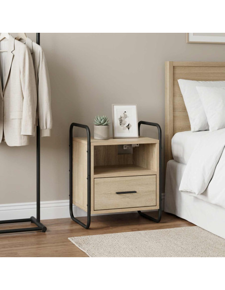 Mobiletto da Letto Appeso Rovere Sonoma 40 x 30 x 50 cm
