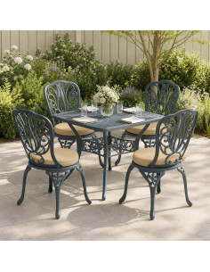 Cuscini per Sedia in 4 Pezzi SOEST 4 pz 100% Poliestere Beige