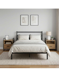 Mobiletto da Letto Appeso 2 pz Rovere Artigianale