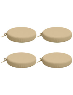 Cuscini per Sedia in 4 Pezzi SOEST 4 pz 100% Poliestere Beige 2