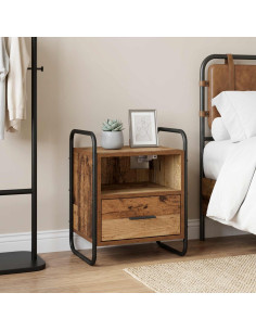 Mobiletto da Letto Appeso Legno antico 40 x 30 x 50 cm