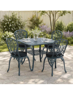 Cuscini per Sedia in 4 Pezzi SOEST 4 pz 100% Poliestere Nero
