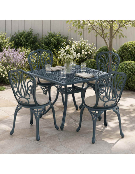 Cuscini per Sedia in 4 Pezzi SOEST 4 pz 100% Poliestere Grigio