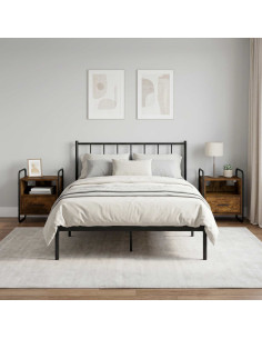 Mobiletto da Letto Appeso 2 pz Rovere Fumo 40 x 30 x 50 cm