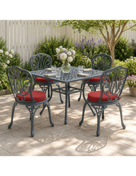 Cuscini per Sedia in 4 Pezzi SOEST 4 pz 100% Poliestere