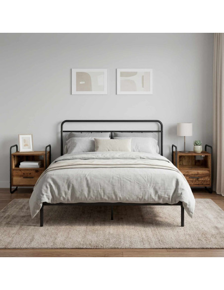Mobiletto da Letto Appeso 2 pz Legno antico 40 x 30 x 50 cm