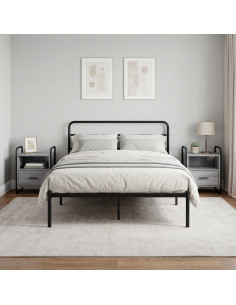 Mobiletto da Letto Appeso 2 pz Sonoma grigio 40 x 30 x 50 cm