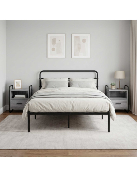 Mobiletto da Letto Appeso 2 pz Sonoma grigio 40 x 30 x 50 cm