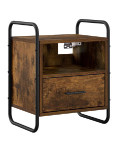 Mobiletto da Letto Appeso Rovere Fumo 40 x 30 x 50 cm 2