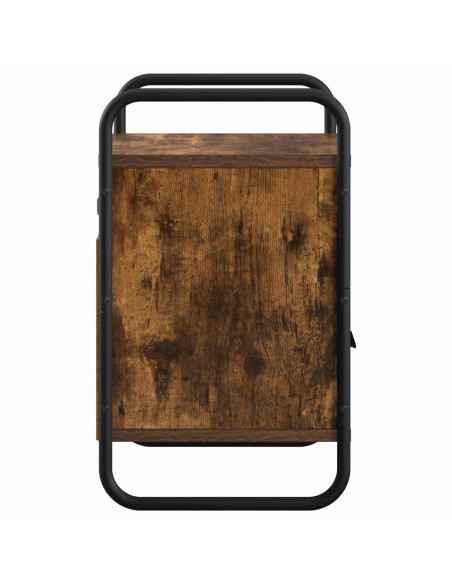 Mobiletto da Letto Appeso Rovere Fumo 40 x 30 x 50 cm