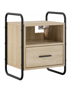 Mobiletto da Letto Appeso Rovere Sonoma 40 x 30 x 50 cm 2