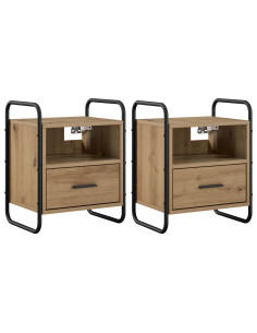 Mobiletto da Letto Appeso 2 pz Rovere Artigianale 2