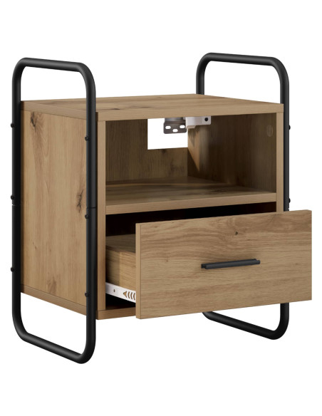 Mobiletto da Letto Appeso 2 pz Rovere Artigianale
