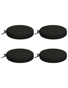 Cuscini per Sedia in 4 Pezzi SOEST 4 pz 100% Poliestere Nero 2