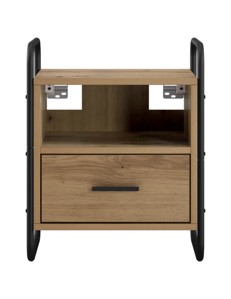 Mobiletto da Letto Appeso 2 pz Rovere Artigianale