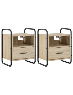 Mobiletto da Letto Appeso 2 pz Rovere Sonoma 40 x 30 x 50 cm 2