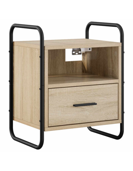 Mobiletto da Letto Appeso 2 pz Rovere Sonoma 40 x 30 x 50 cm