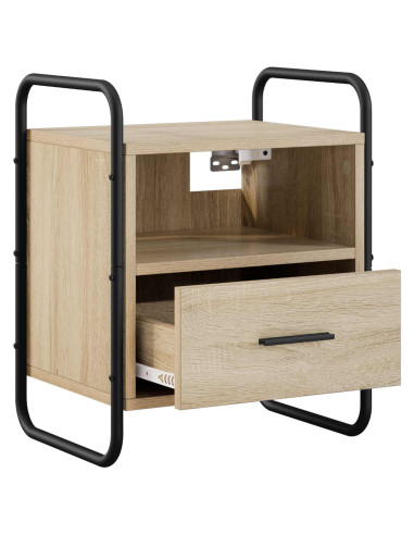 Mobiletto da Letto Appeso 2 pz Rovere Sonoma 40 x 30 x 50 cm