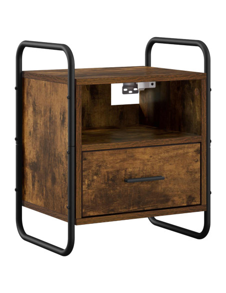 Mobiletto da Letto Appeso 2 pz Rovere Fumo 40 x 30 x 50 cm