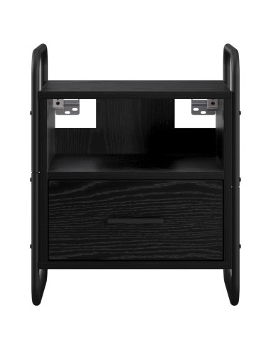Mobiletto da Letto Appeso Rovere Nero 40 x 30 x 50 cm
