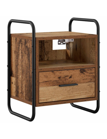 Mobiletto da Letto Appeso 2 pz Legno antico 40 x 30 x 50 cm