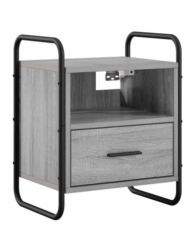 Mobiletto da Letto Appeso 2 pz Sonoma grigio 40 x 30 x 50 cm