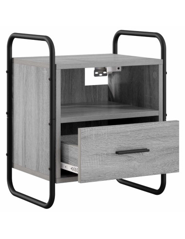 Mobiletto da Letto Appeso 2 pz Sonoma grigio 40 x 30 x 50 cm