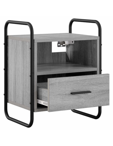 Mobiletto da Letto Appeso 2 pz Sonoma grigio 40 x 30 x 50 cm