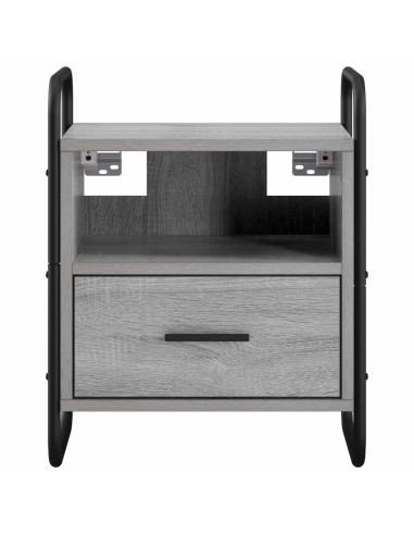 Mobiletto da Letto Appeso 2 pz Sonoma grigio 40 x 30 x 50 cm
