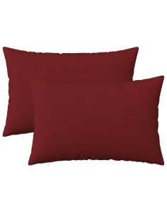 Cuscino con cuscino HEERLEN 2 pz Rosso Vino Tessuto
