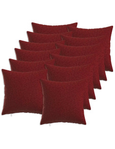 Federa 12 pz HEERLEN Rosso Vino 45 x 45 cm Tessuto