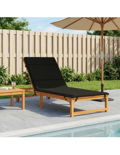 Cuscino per Lettino GEMERT 100% Poliestere Nero 200 x 80 x 3 cm