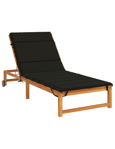 Cuscino per Lettino GEMERT 100% Poliestere Nero 200 x 80 x 3 cm