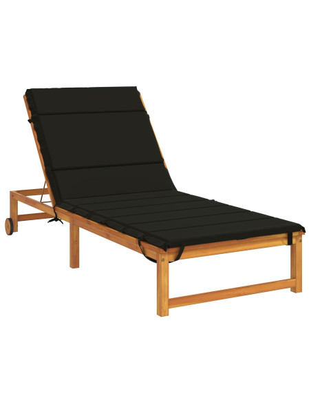 Cuscino per Lettino GEMERT 100% Poliestere Nero 200 x 80 x 3 cm
