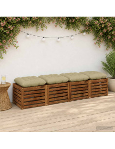 Cuscini per Seduta VIANEN 4 pz 100% Poliestere Verde chiaro