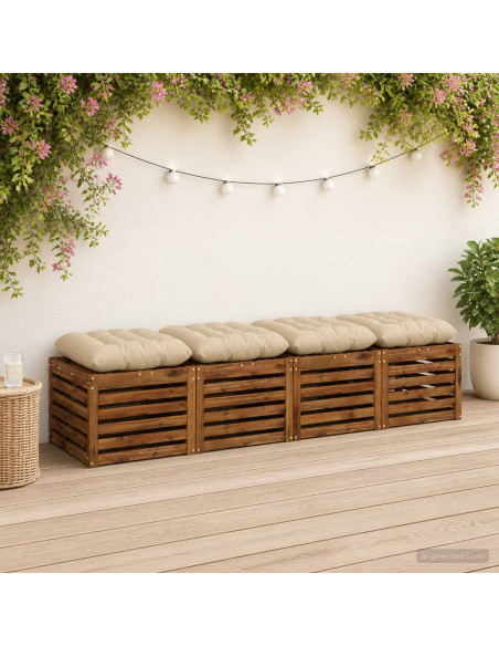 Cuscini per Seduta VIANEN 4 pz 100% Poliestere Crema