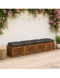 Cuscini per Seduta VIANEN 4 pz 100% Poliestere Antracite