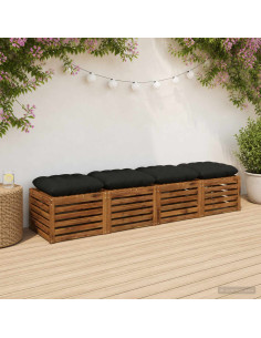 Cuscini per Seduta VIANEN 4 pz 100% Poliestere Nero