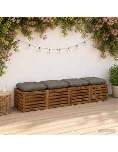 Cuscini per Seduta VIANEN 4 pz 100% Poliestere Grigio