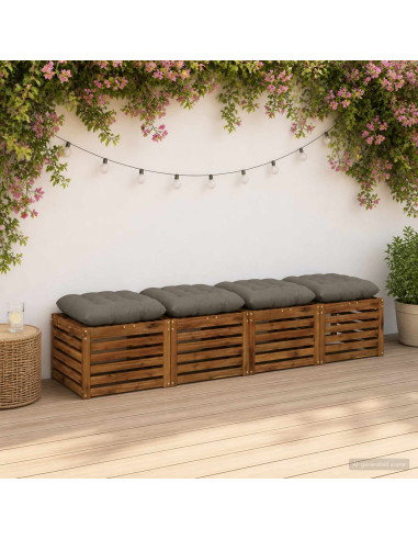 Cuscini per Seduta VIANEN 4 pz 100% Poliestere Grigio