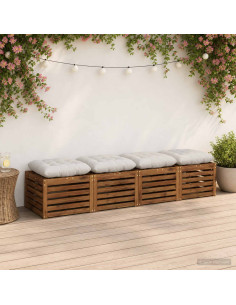 Cuscini per Seduta VIANEN 4 pz 100% Poliestere Bianco
