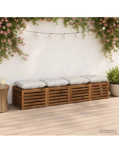Cuscini per Seduta VIANEN 4 pz 100% Poliestere Bianco