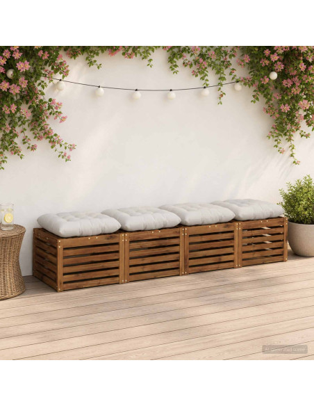 Cuscini per Seduta VIANEN 4 pz 100% Poliestere Bianco