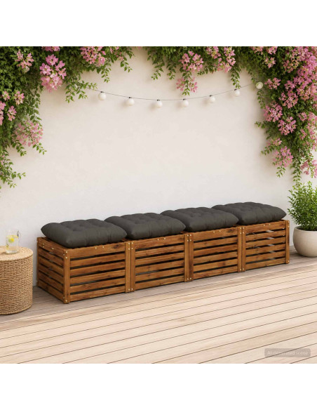 Cuscini per Seduta VIANEN 4 pz 100% Poliestere Antracite