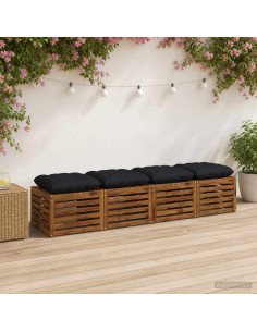 Cuscini per Seduta VIANEN 4 pz 100% Poliestere Blu Scuro